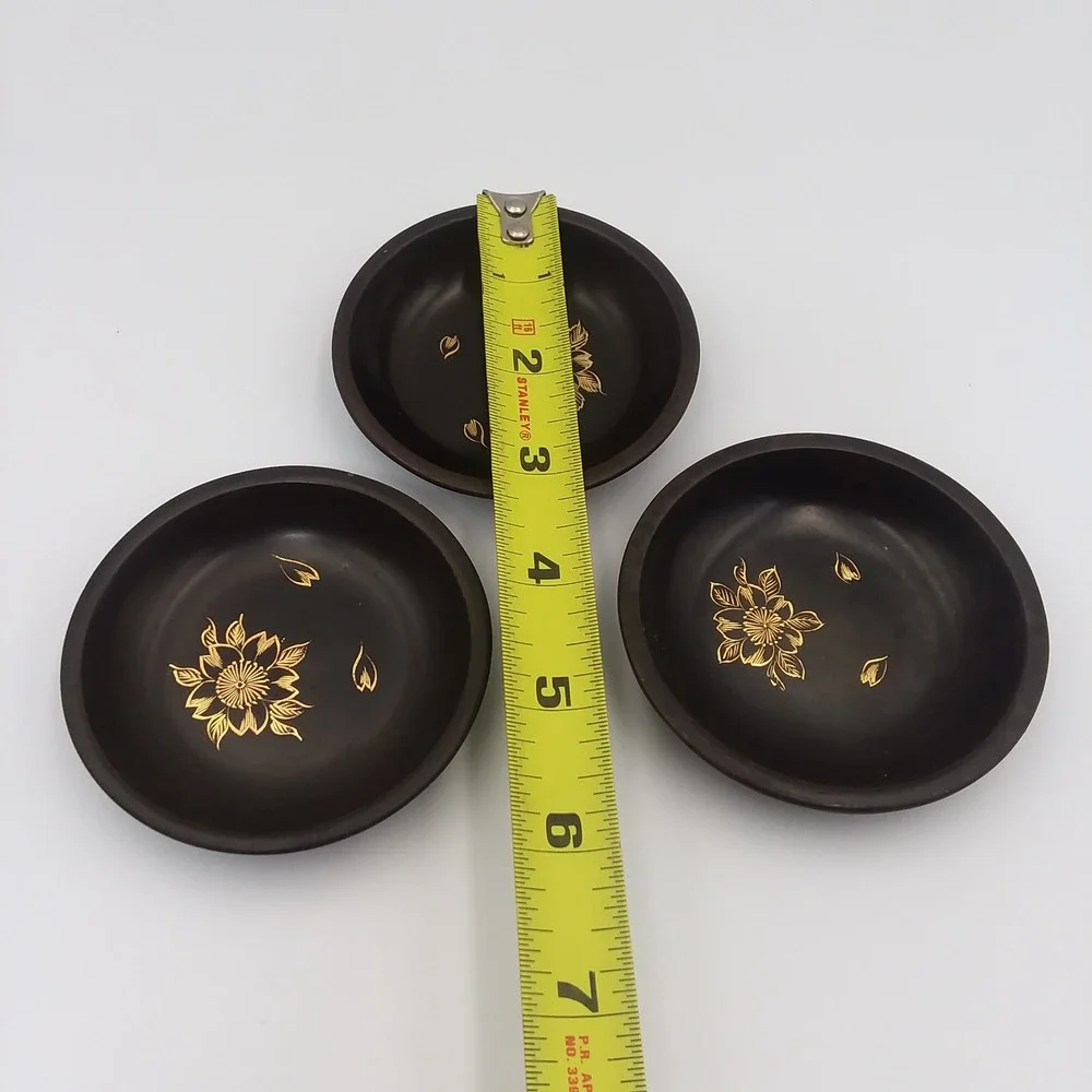 Vintage Maruni Lacquerware Set 2‎ Canisters 3 Bowls Floral Design Occupied Japan